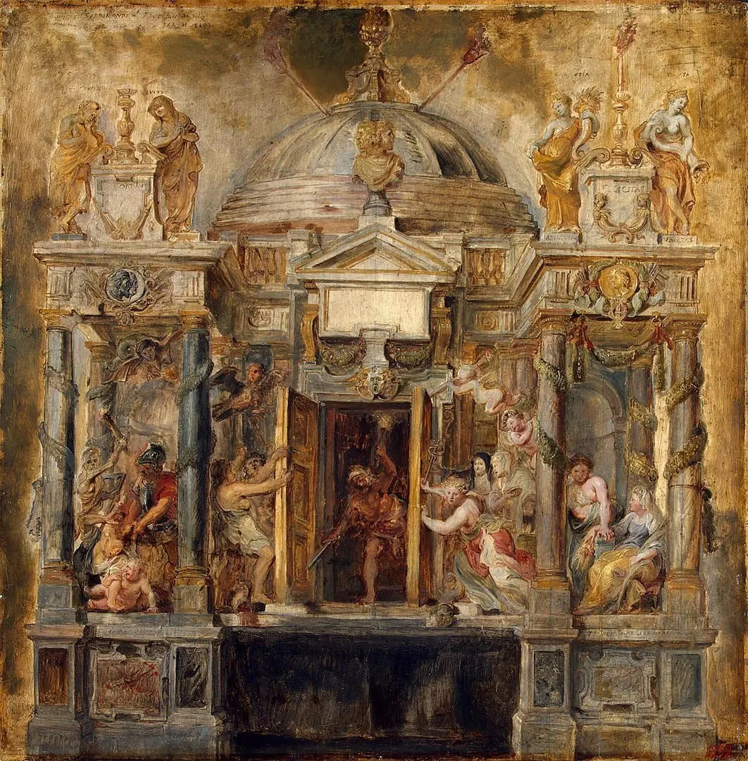 Rubens, Tempio di Giano, olio su tela, 1634, Hermitage, San Pietroburgo Rubens, Tempio di Giano, olio su tela, 1634, Hermitage, San Pietroburgo