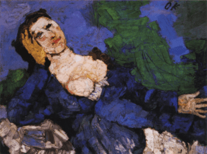Oskar Kokoschka, Donna in blu, 1919-1920, olio su tela, 75x100cm, Stoccarda, Staatsgalerie